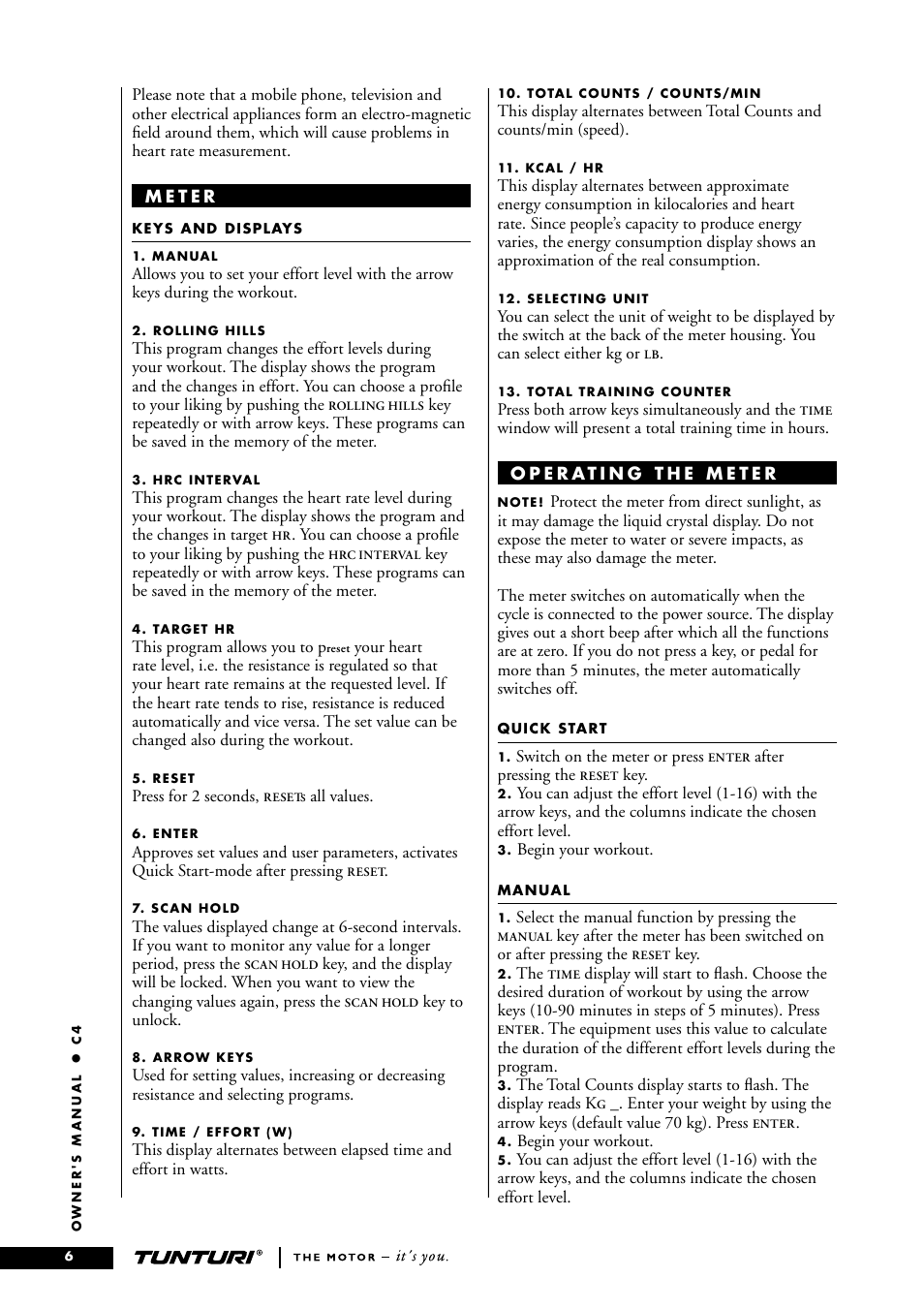 Tunturi C4 User Manual | Page 6 / 12