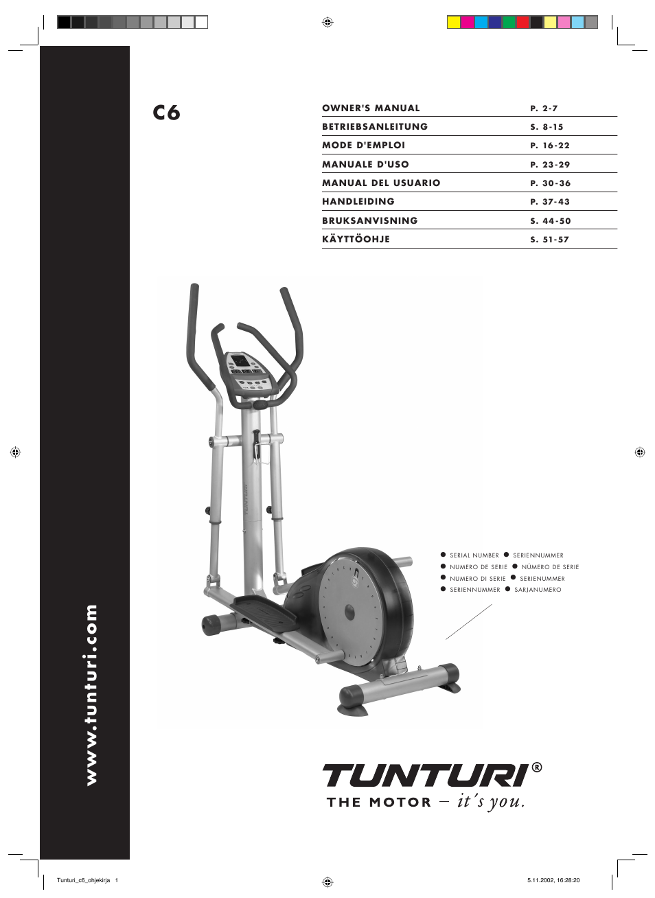 Tunturi C6 User Manual | 60 pages