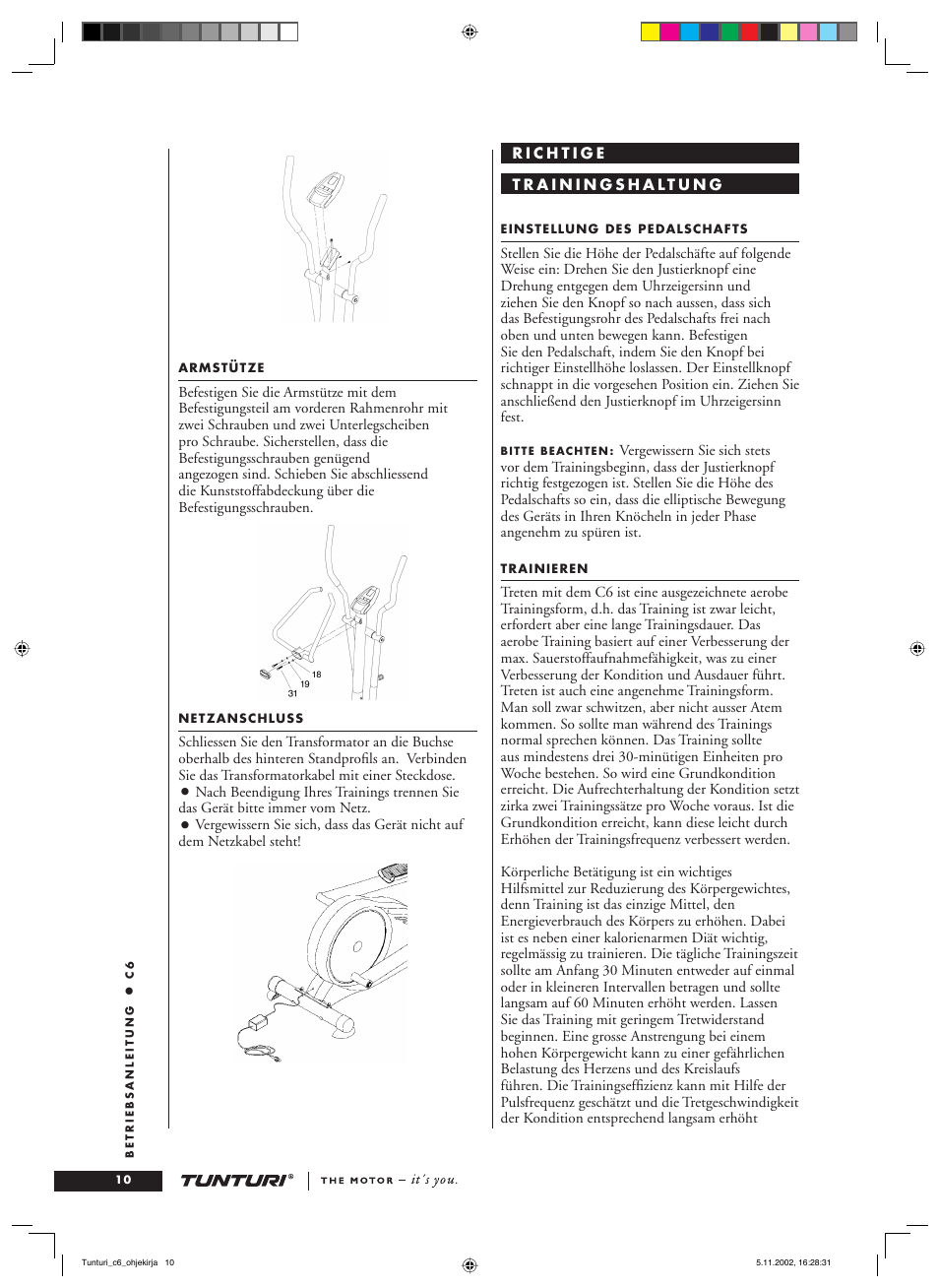 Tunturi C6 User Manual | Page 10 / 60