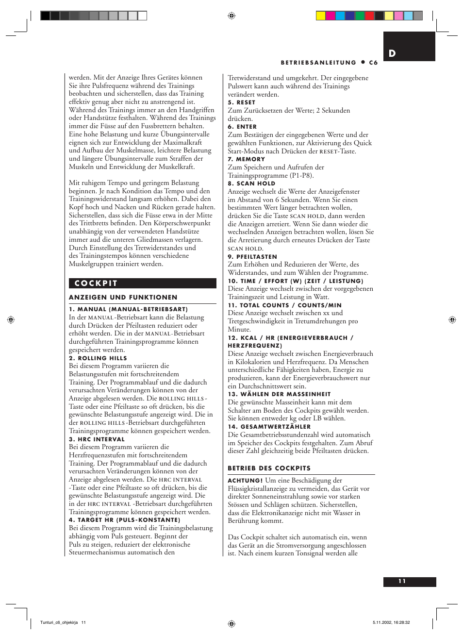 Tunturi C6 User Manual | Page 11 / 60