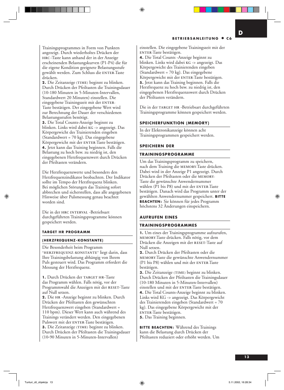 Tunturi C6 User Manual | Page 13 / 60