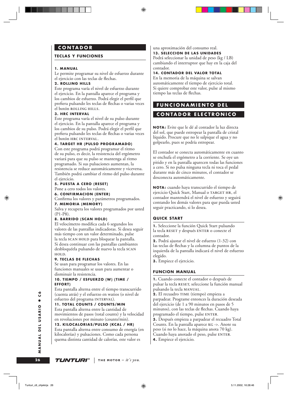 Tunturi C6 User Manual | Page 26 / 60