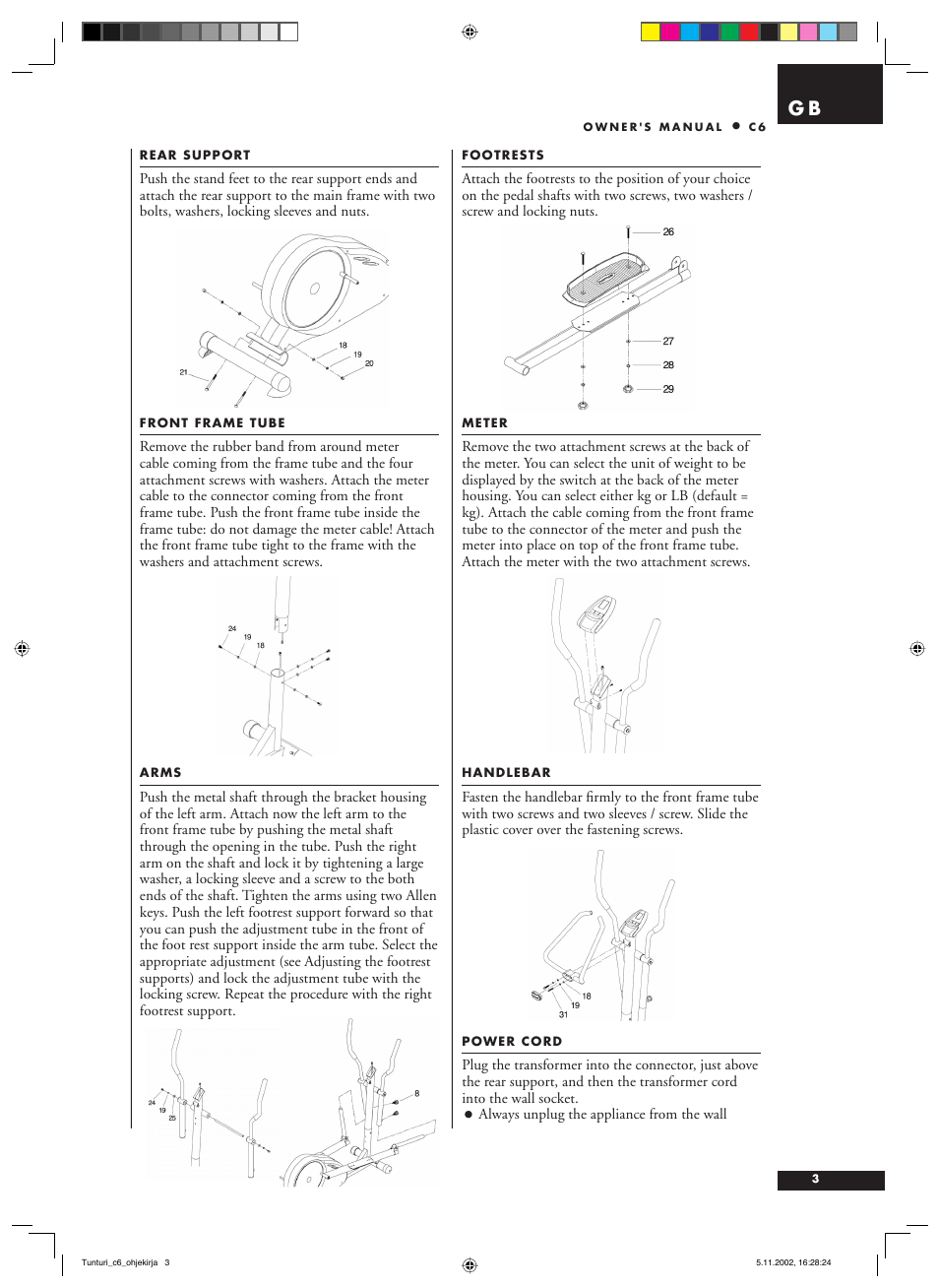 Tunturi C6 User Manual | Page 3 / 60
