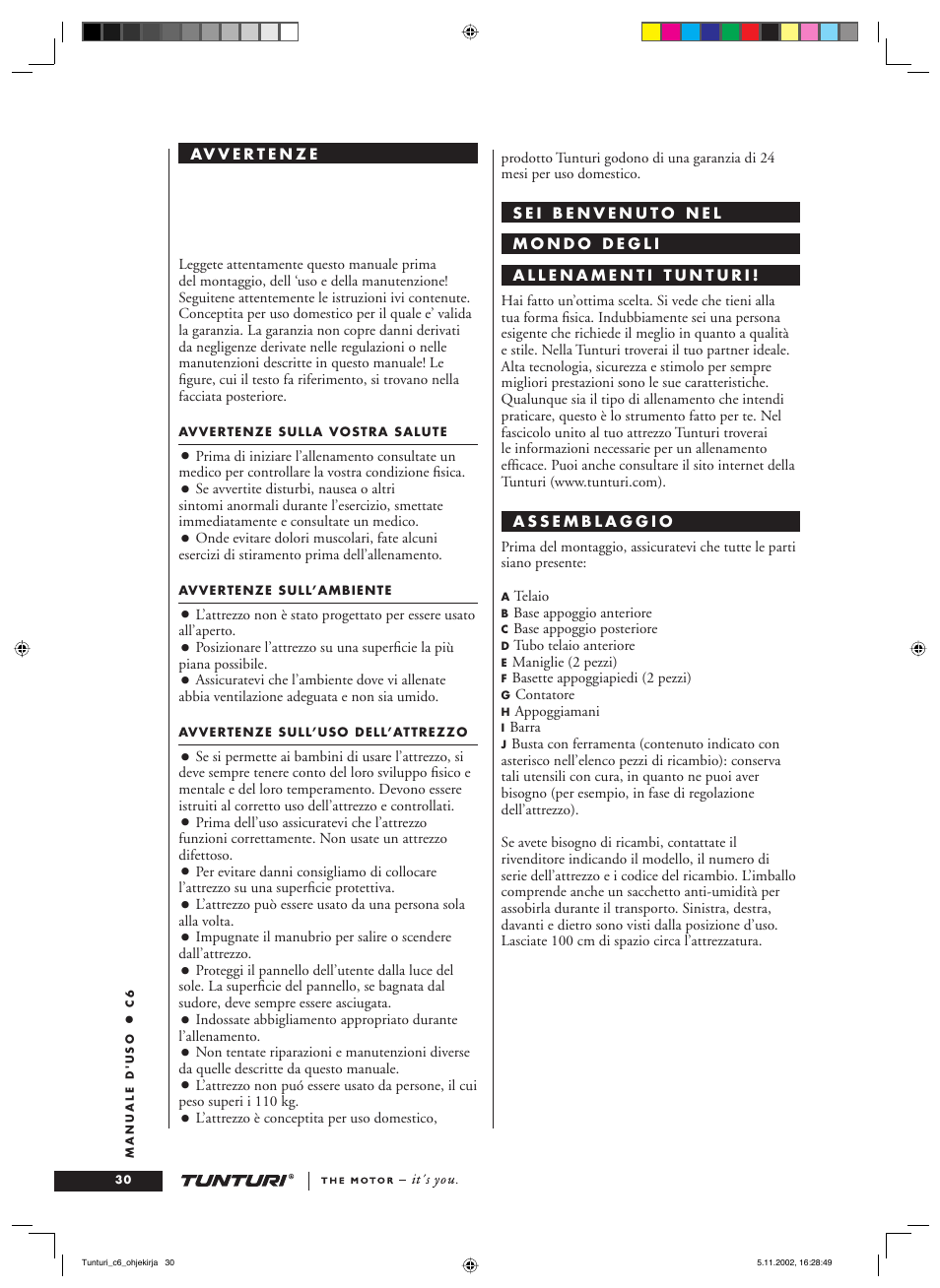 Tunturi C6 User Manual | Page 30 / 60