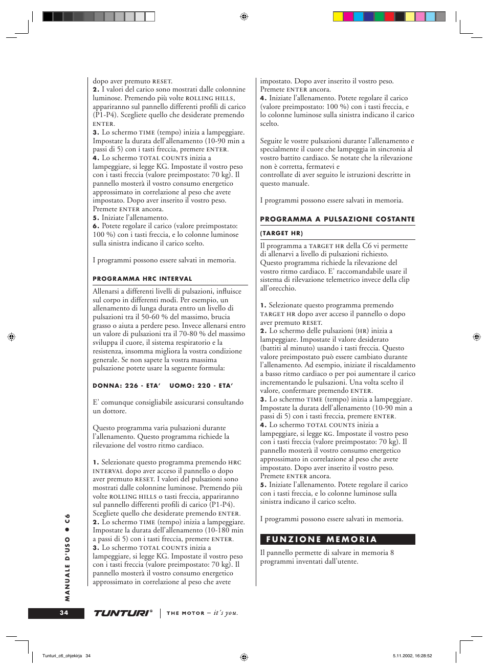 Tunturi C6 User Manual | Page 34 / 60