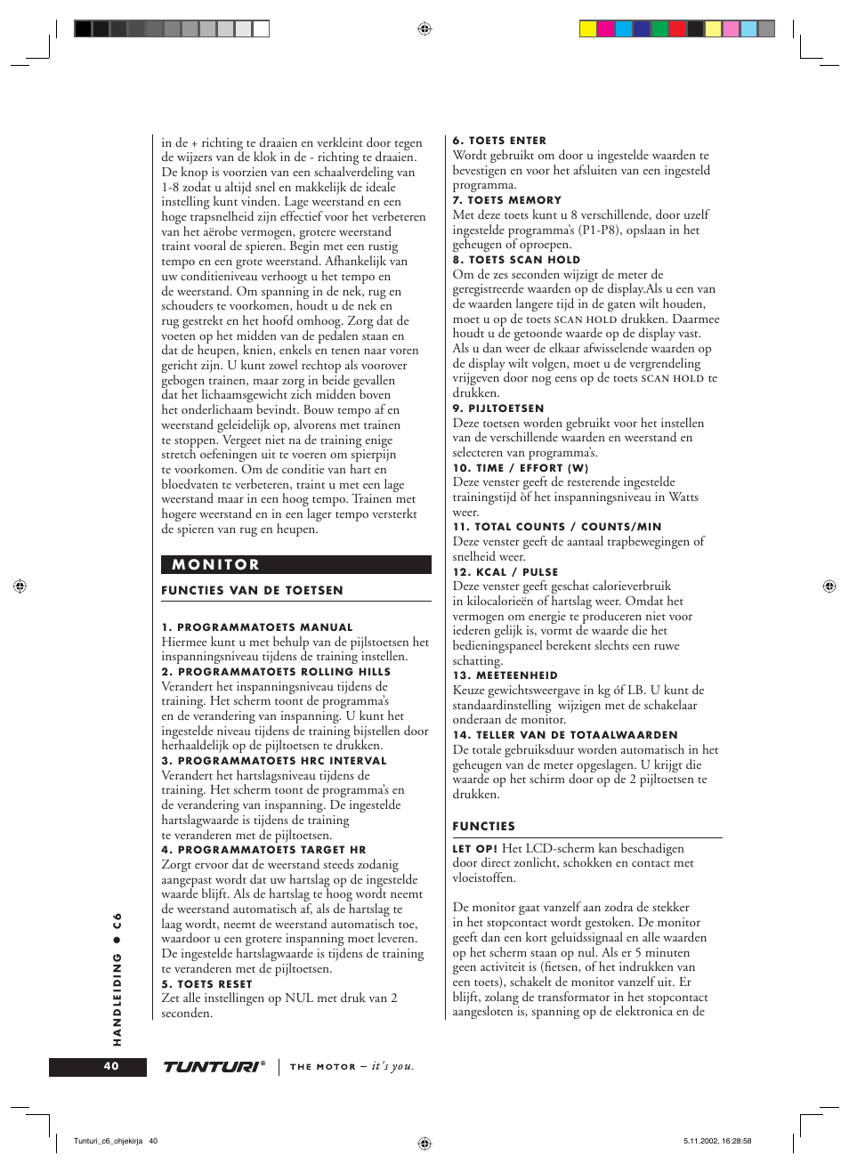 Tunturi C6 User Manual | Page 40 / 60