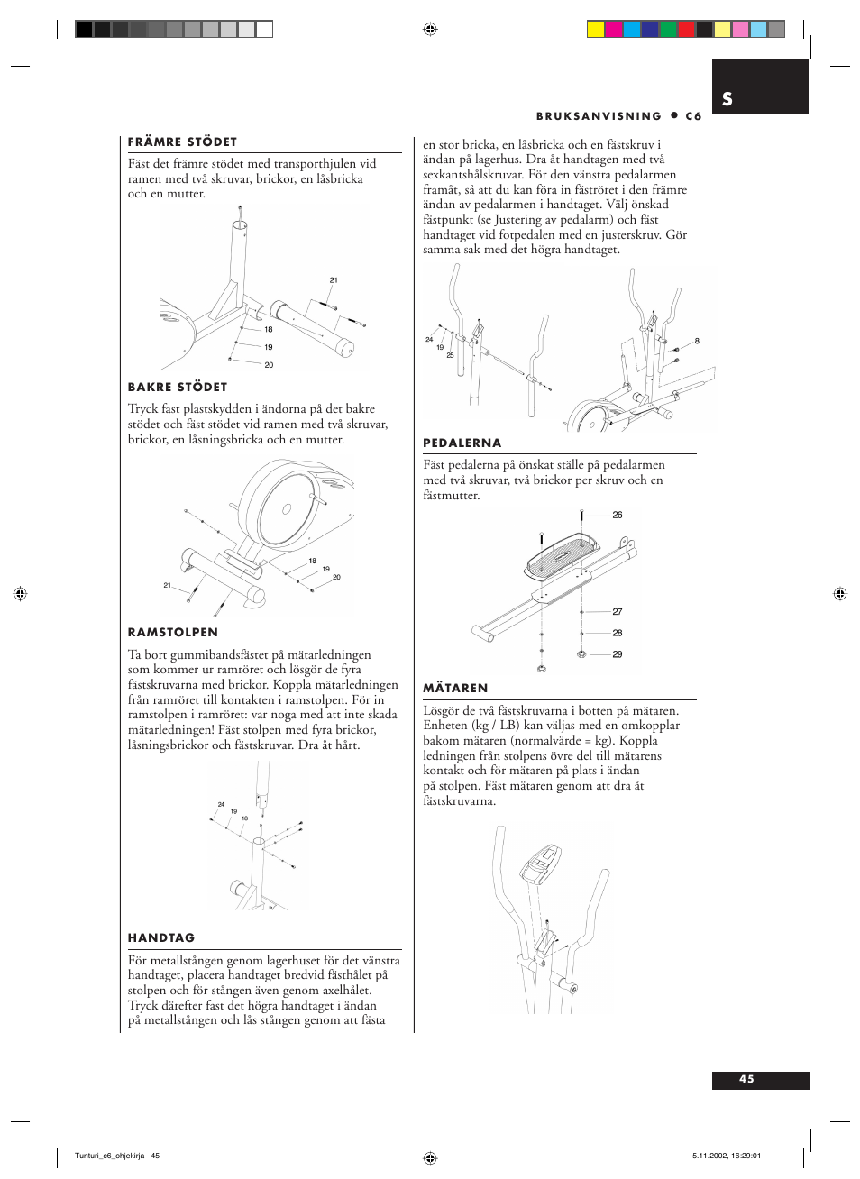 Tunturi C6 User Manual | Page 45 / 60