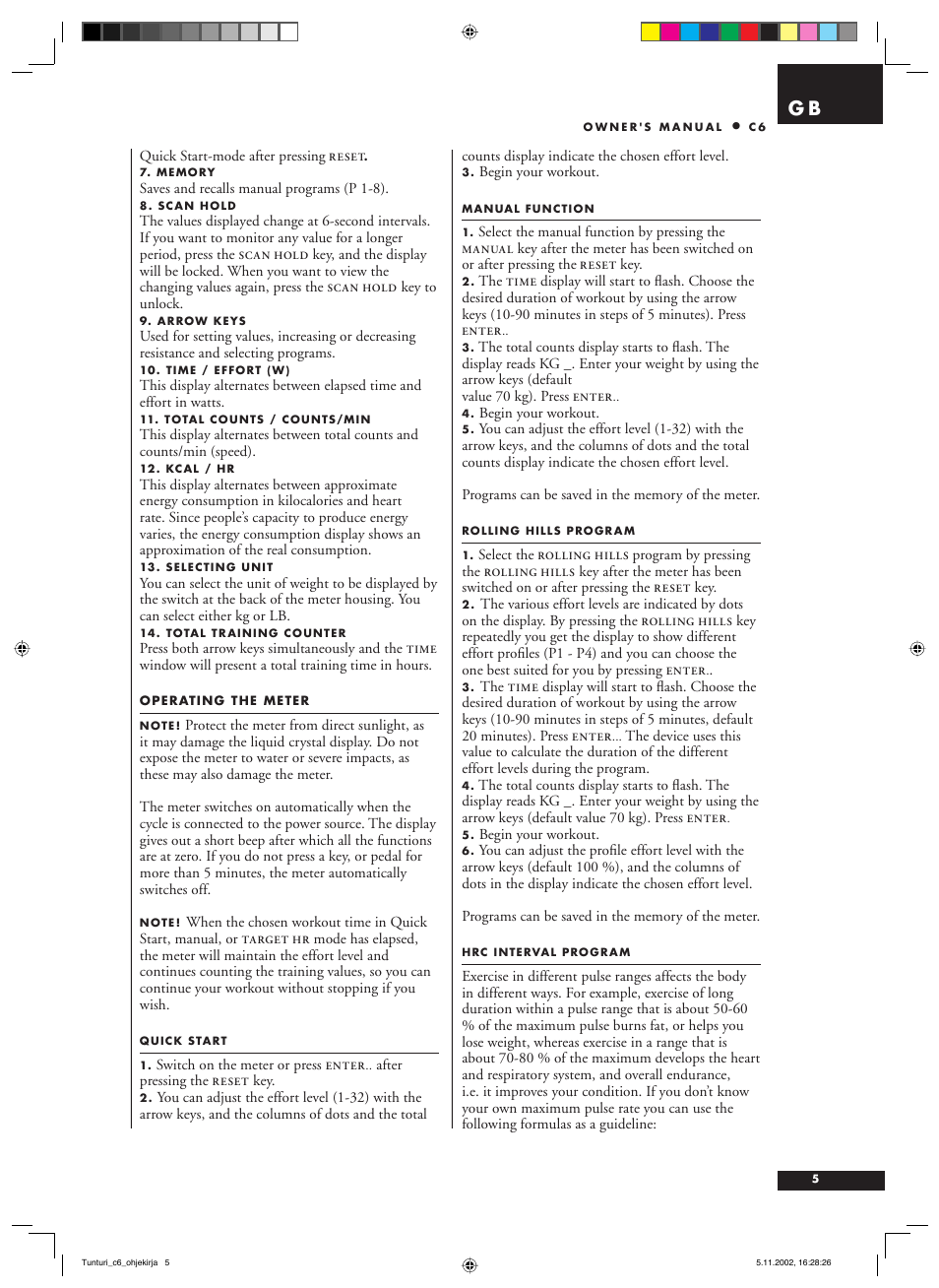 Tunturi C6 User Manual | Page 5 / 60