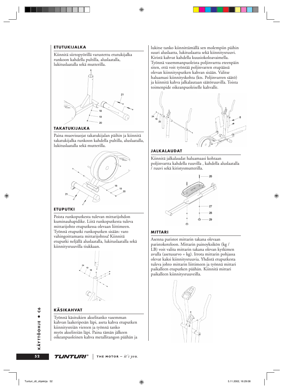 Tunturi C6 User Manual | Page 52 / 60