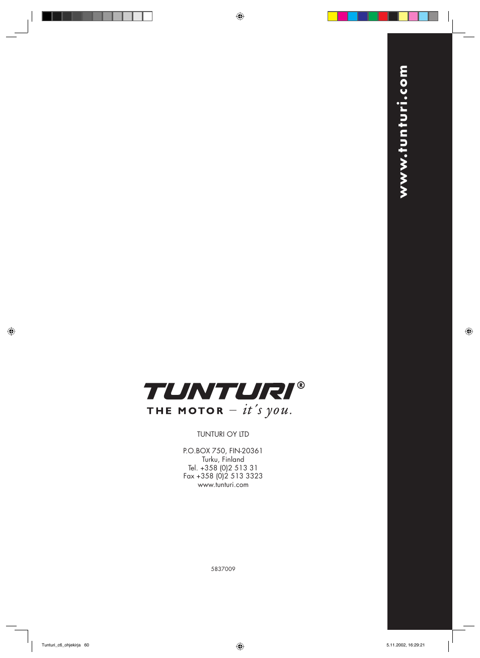 Tunturi C6 User Manual | Page 60 / 60