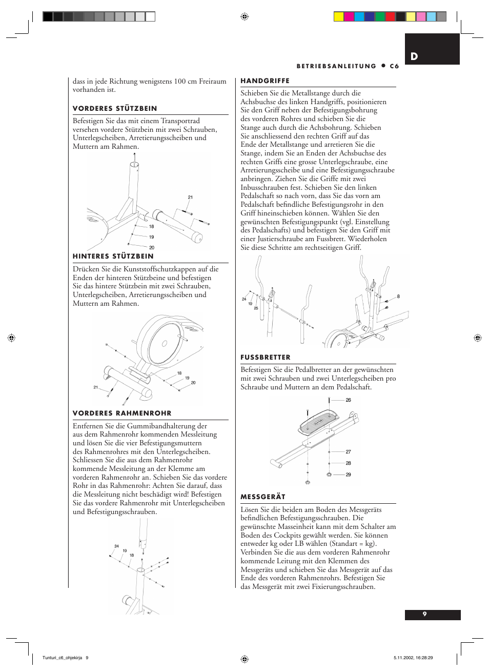 Tunturi C6 User Manual | Page 9 / 60