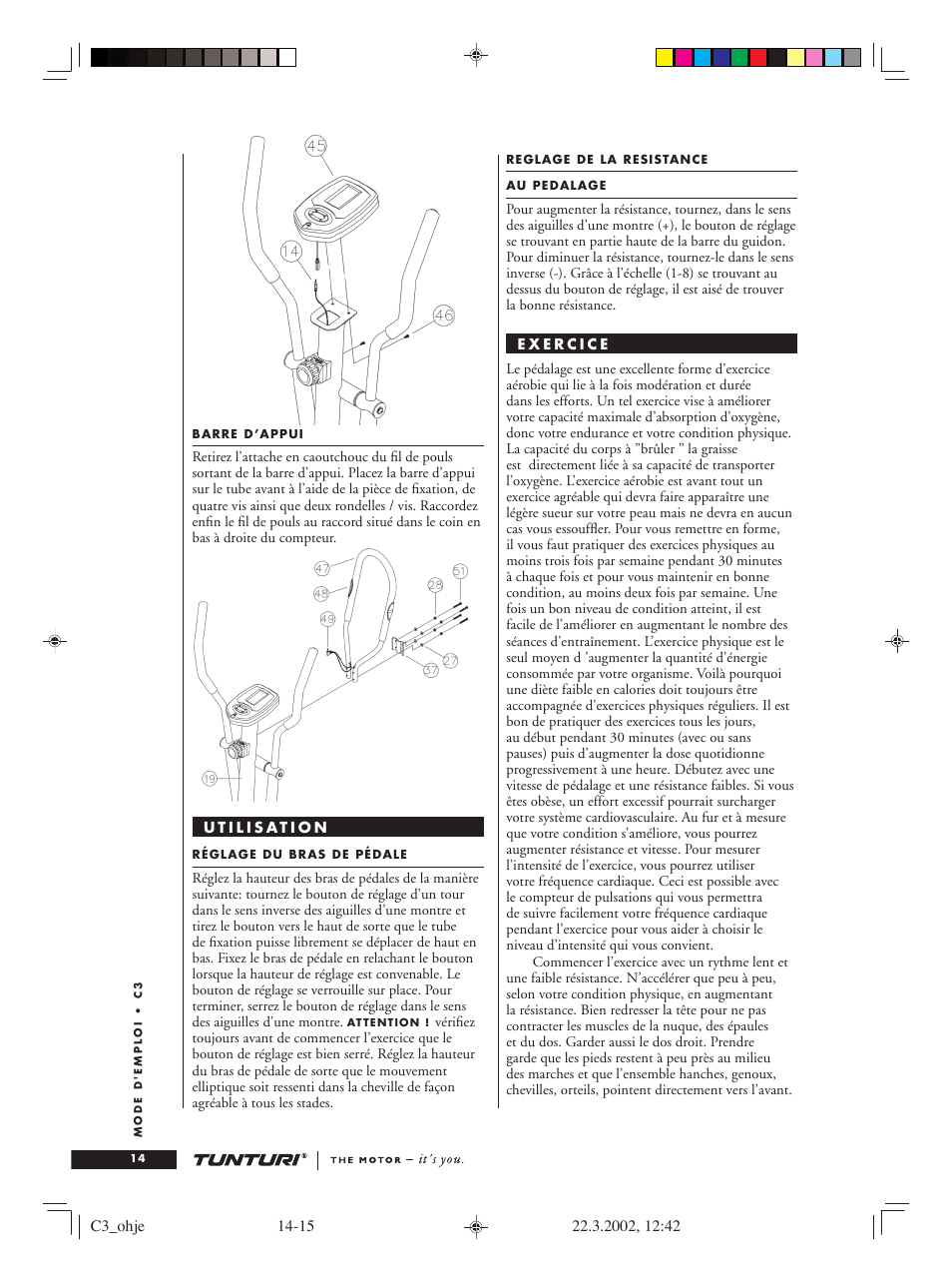 Tunturi C3 User Manual | Page 14 / 42
