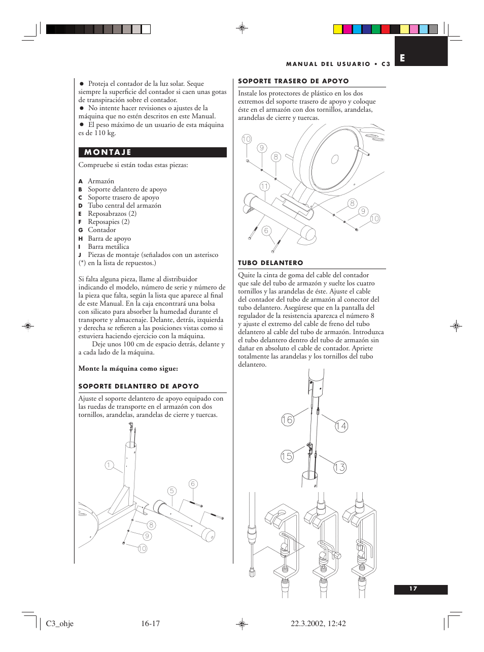 Tunturi C3 User Manual | Page 17 / 42