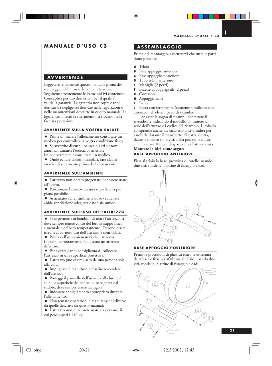 Tunturi C3 User Manual | Page 21 / 42