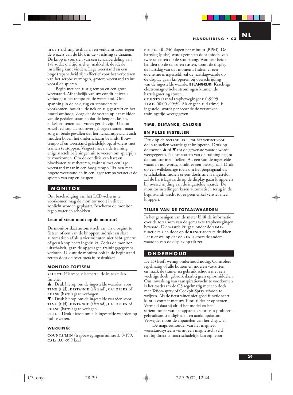 Tunturi C3 User Manual | Page 29 / 42