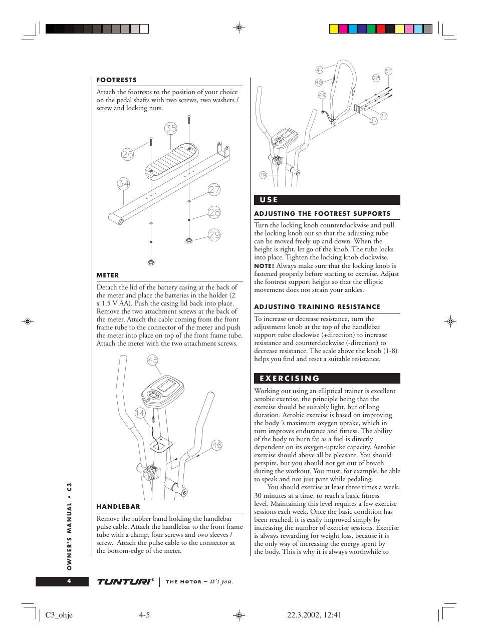 Tunturi C3 User Manual | Page 4 / 42
