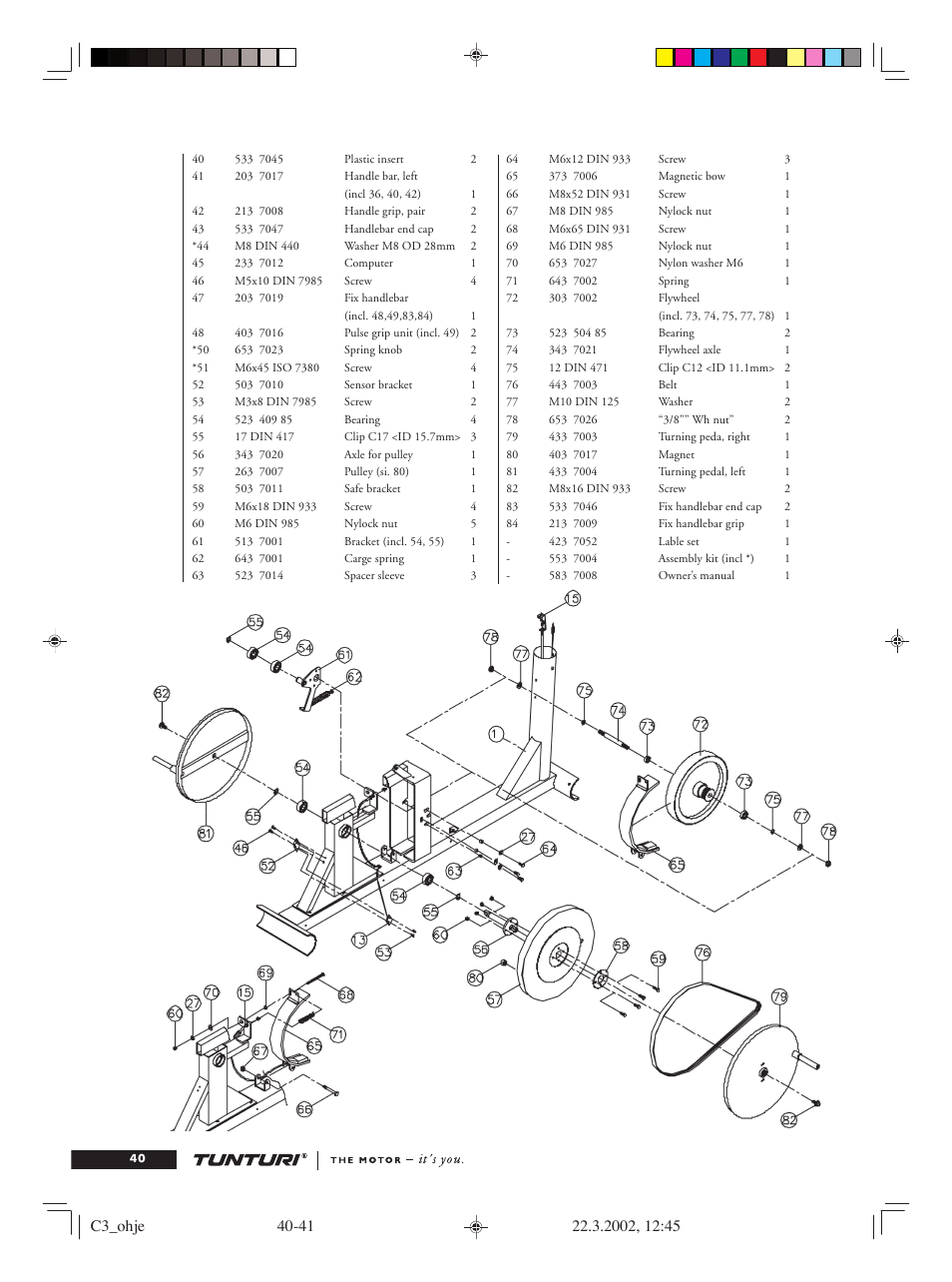 Tunturi C3 User Manual | Page 40 / 42