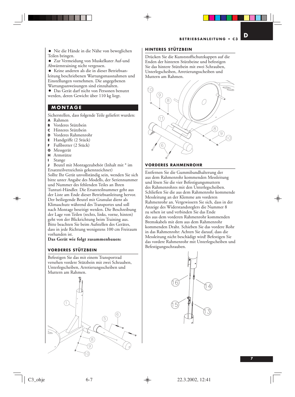 Tunturi C3 User Manual | Page 7 / 42