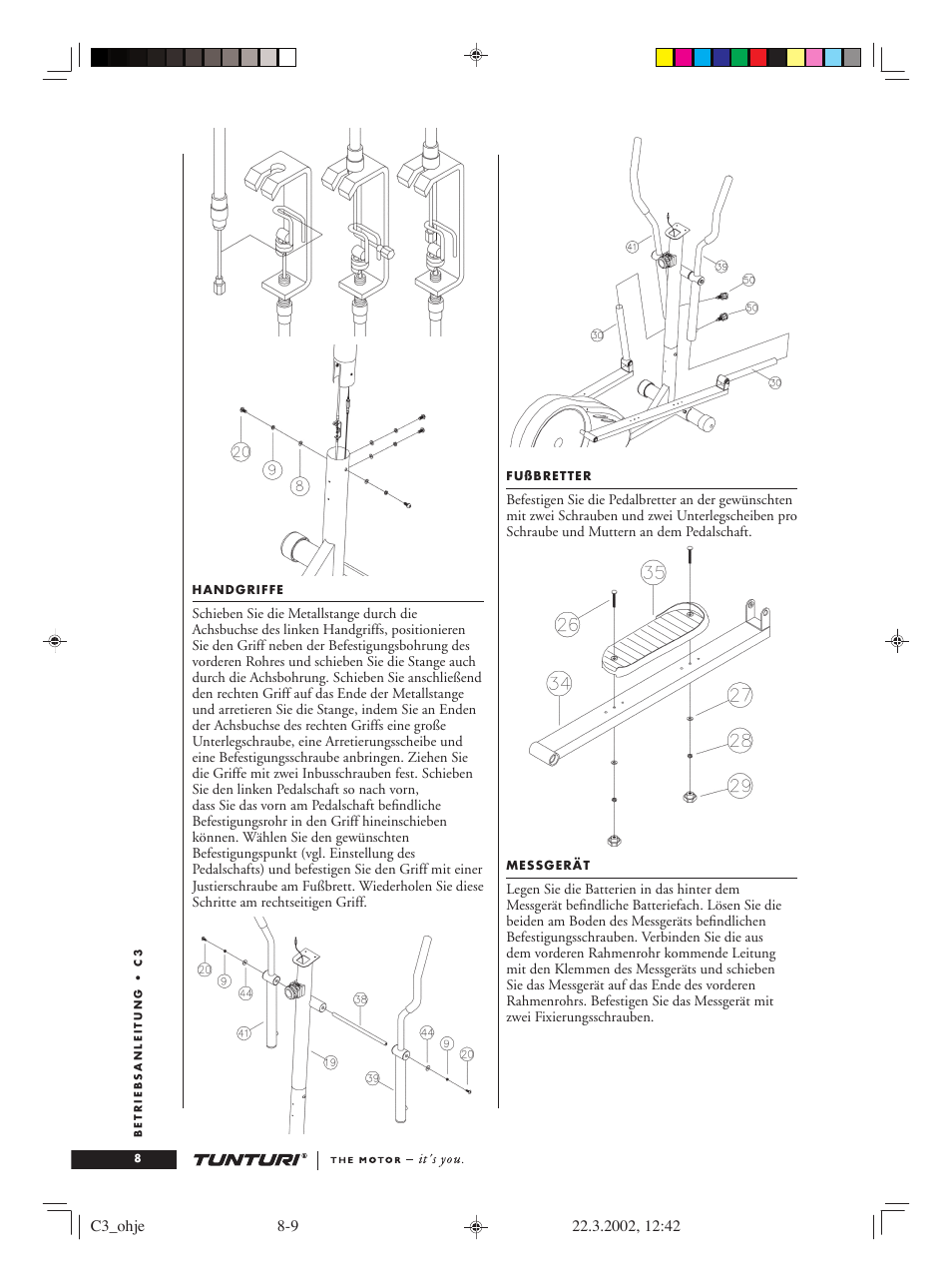 Tunturi C3 User Manual | Page 8 / 42