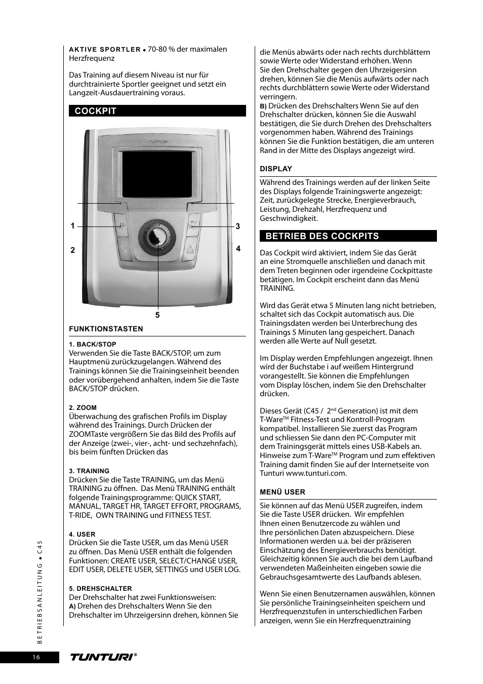 Tunturi C45 User Manual | Page 16 / 96