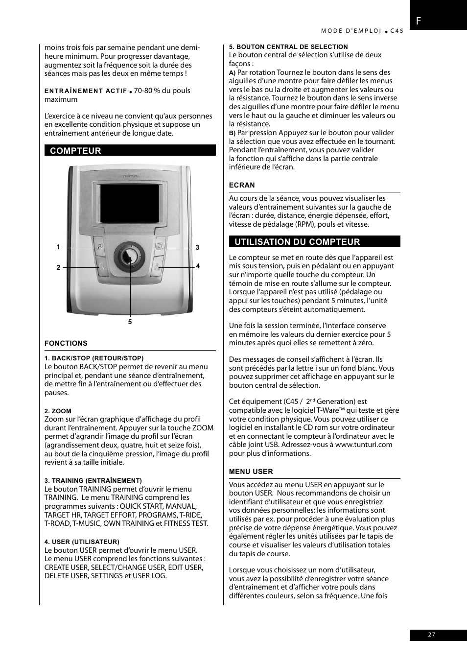 Tunturi C45 User Manual | Page 27 / 96