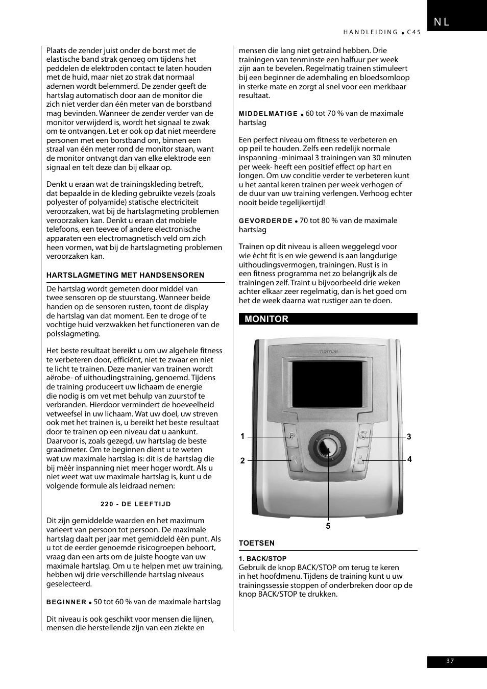 Tunturi C45 User Manual | Page 37 / 96