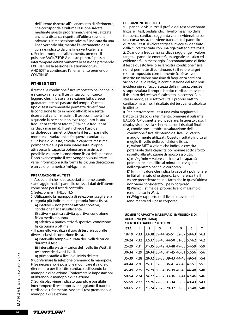 Tunturi C45 User Manual | Page 54 / 96