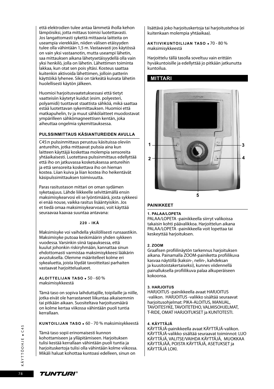 Tunturi C45 User Manual | Page 78 / 96