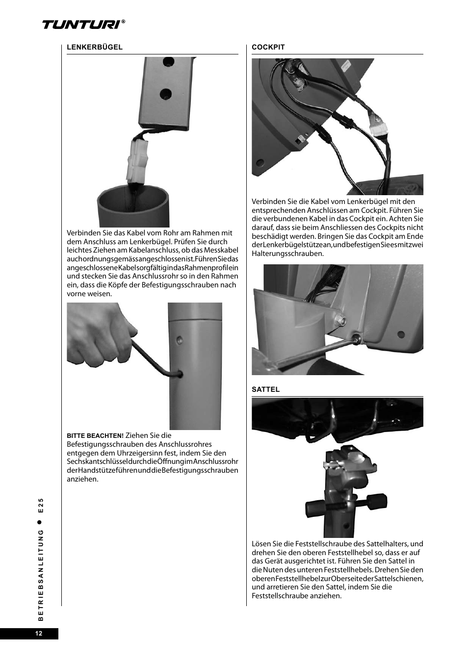 Tunturi E25 User Manual | Page 12 / 68