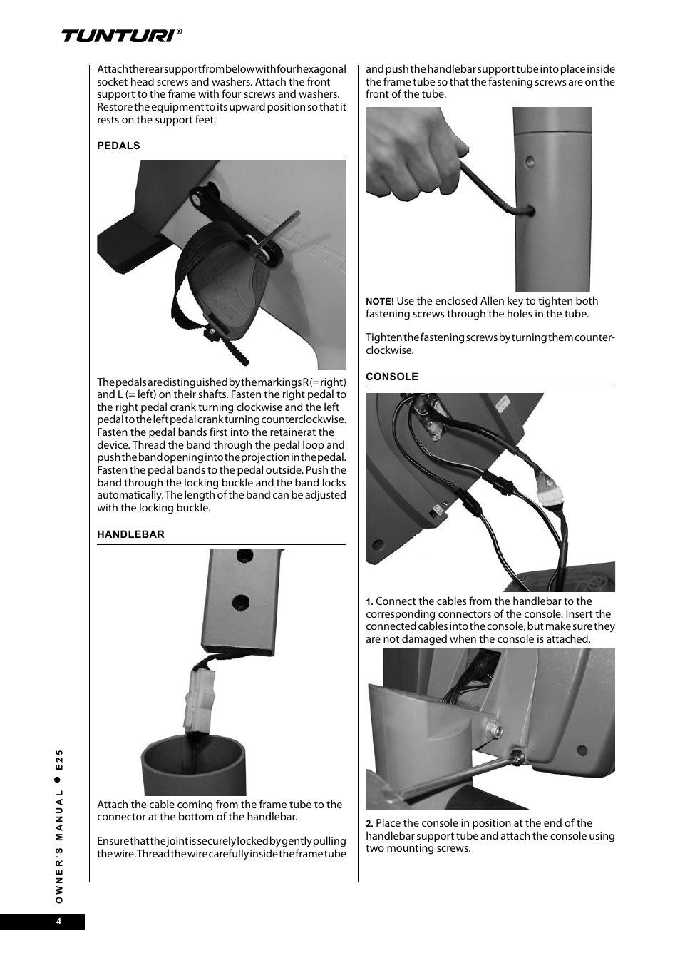 Tunturi E25 User Manual | Page 4 / 68