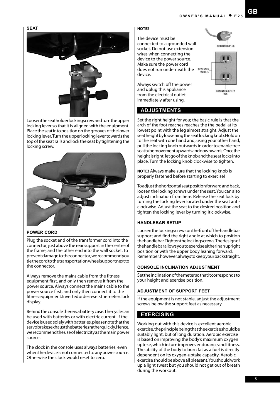 Tunturi E25 User Manual | Page 5 / 68