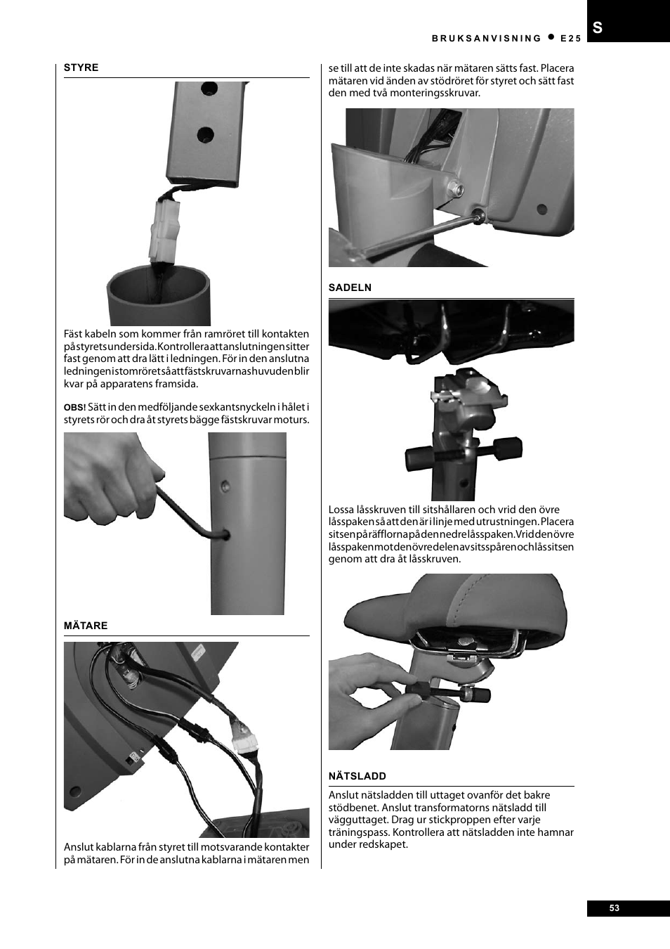 Tunturi E25 User Manual | Page 53 / 68