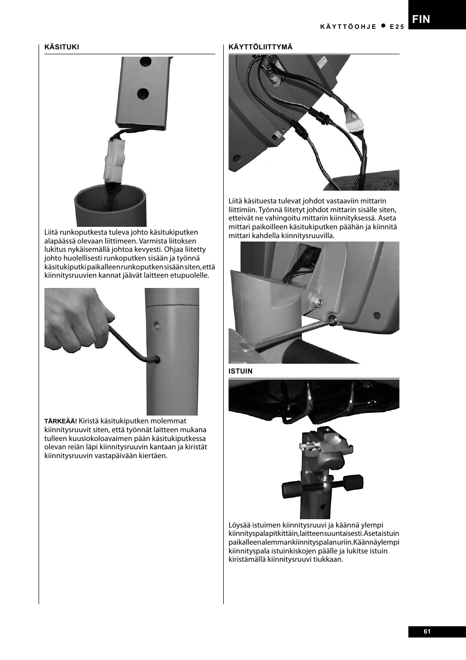 Tunturi E25 User Manual | Page 61 / 68