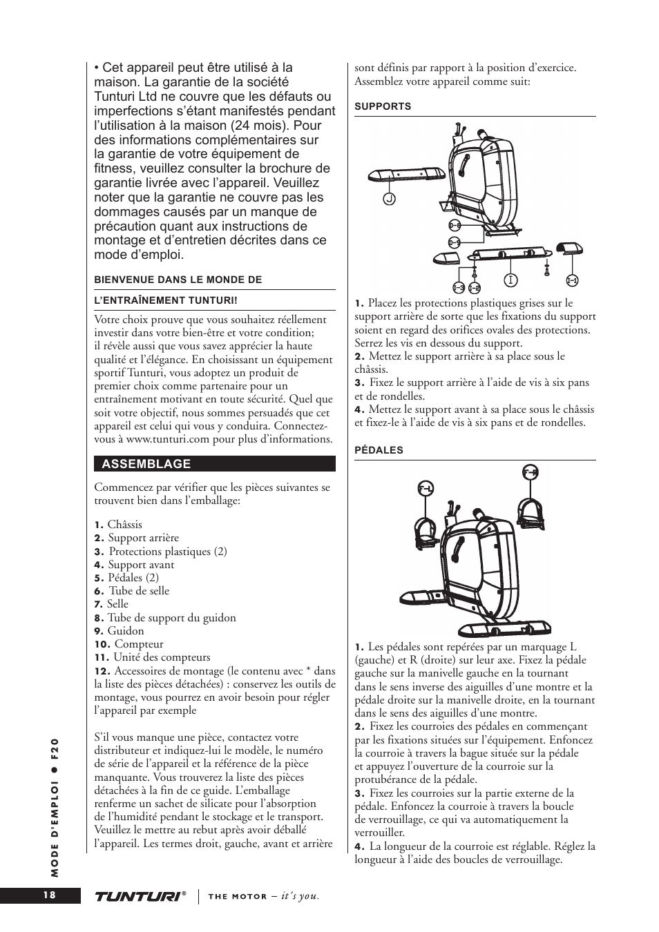 Tunturi F20 User Manual | Page 18 / 61