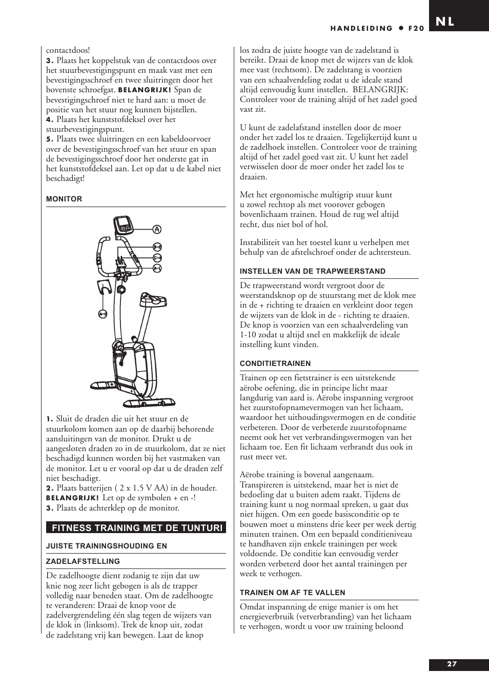 Tunturi F20 User Manual | Page 27 / 61