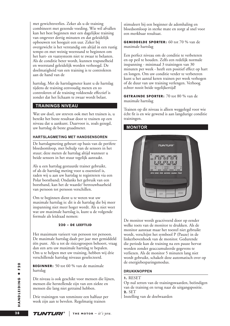 Tunturi F20 User Manual | Page 28 / 61
