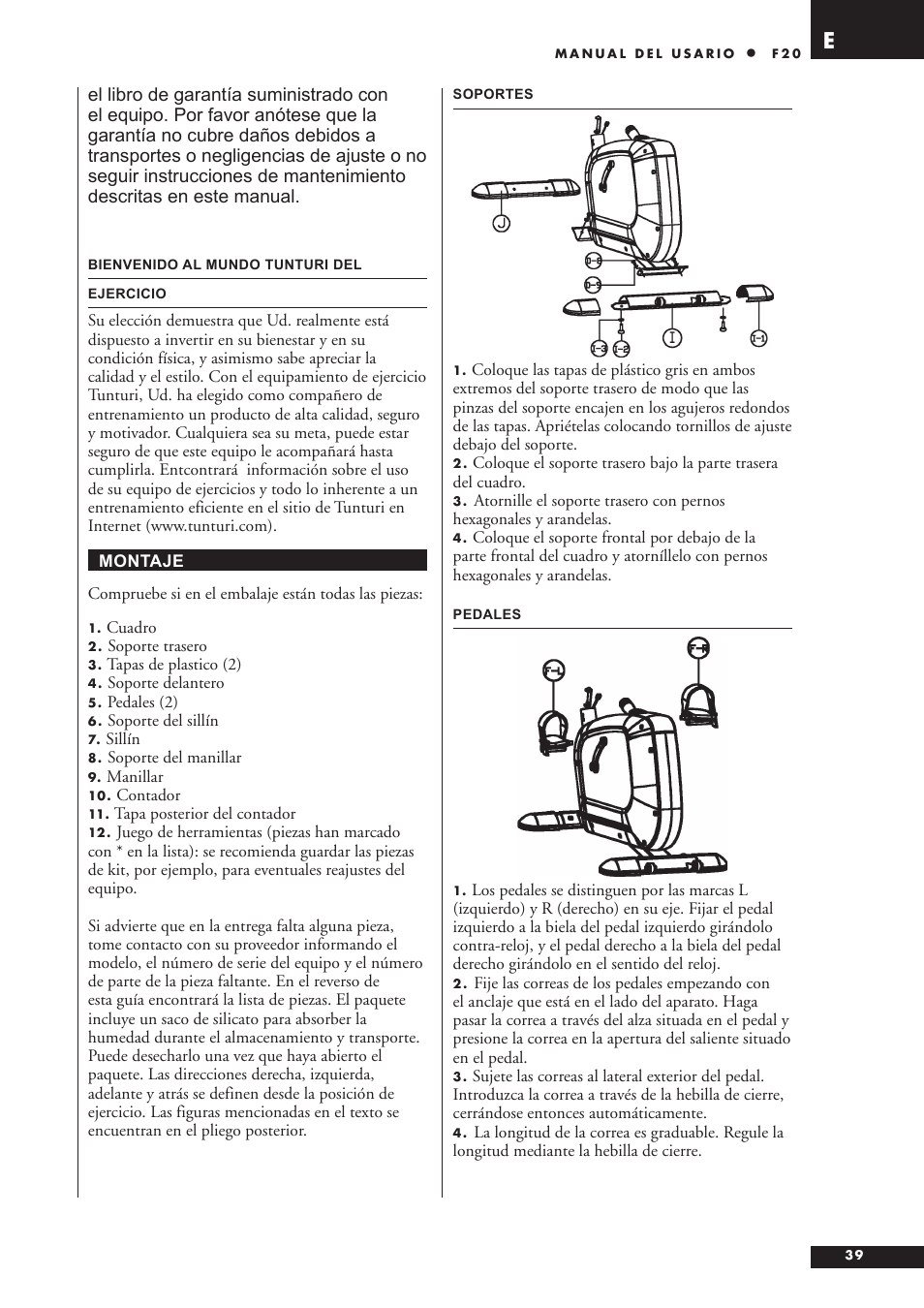 Tunturi F20 User Manual | Page 39 / 61