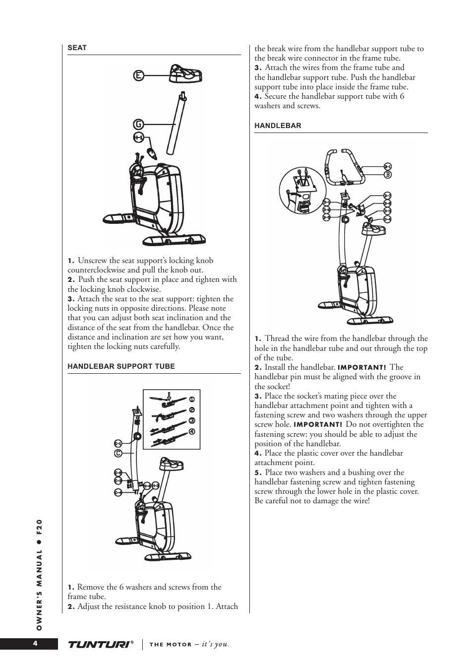 Tunturi F20 User Manual | Page 4 / 61