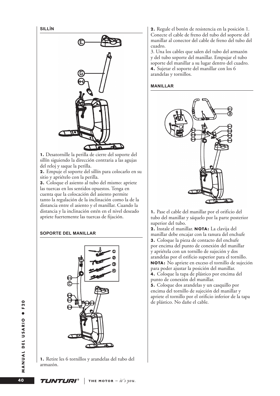 Tunturi F20 User Manual | Page 40 / 61