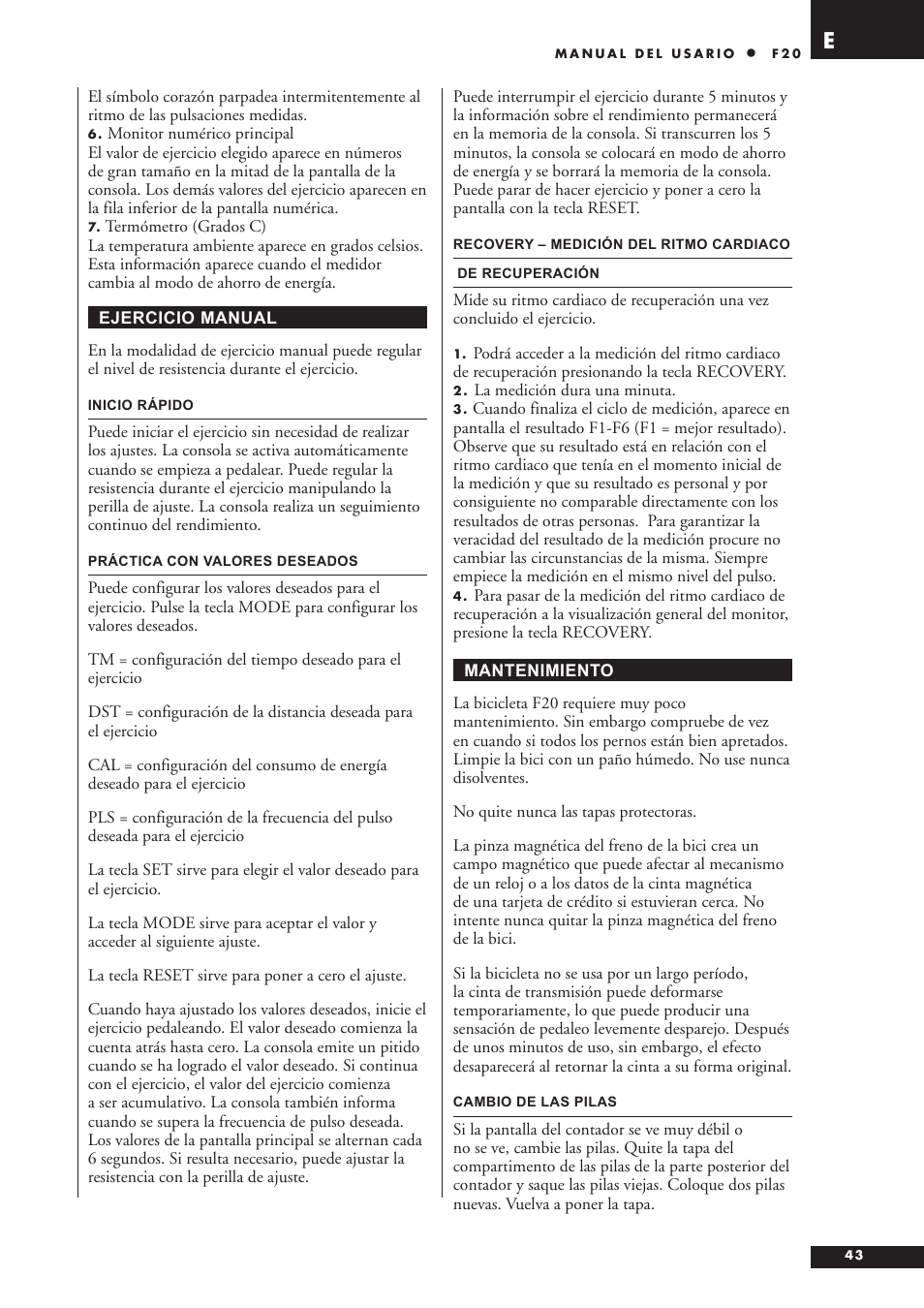 Tunturi F20 User Manual | Page 43 / 61