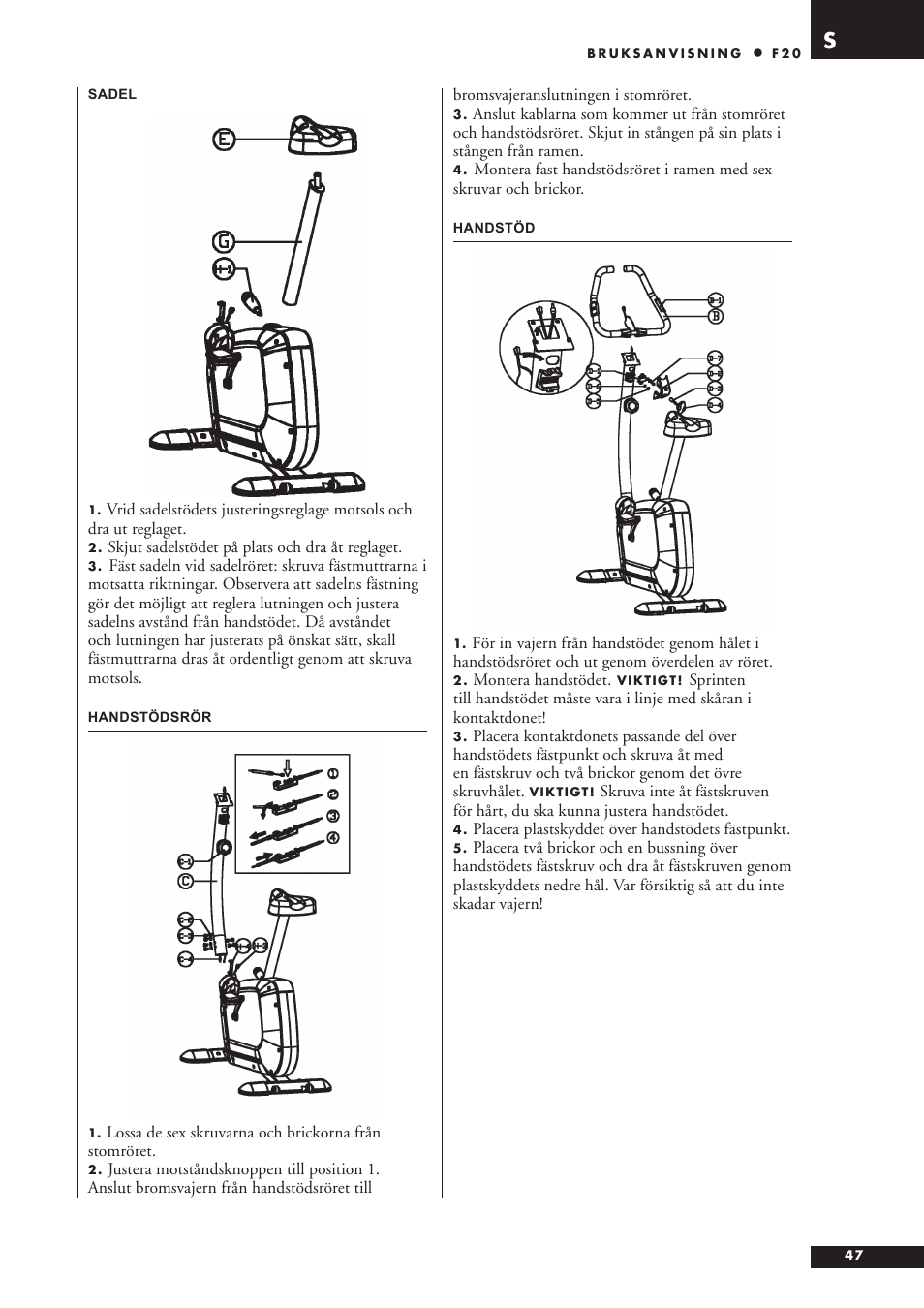 Tunturi F20 User Manual | Page 47 / 61