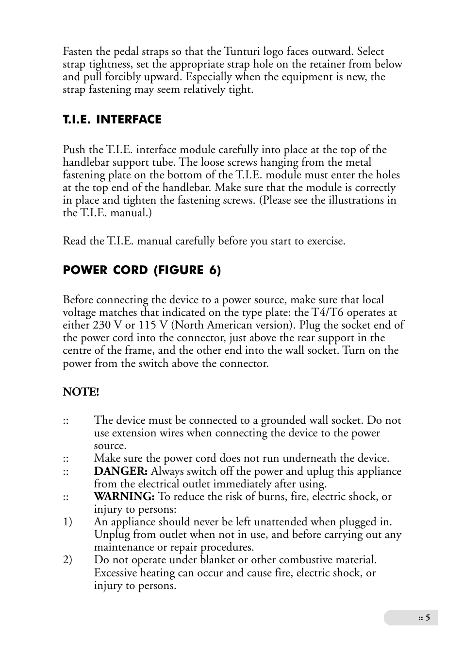 Tunturi Ergometer T6 User Manual | Page 5 / 16