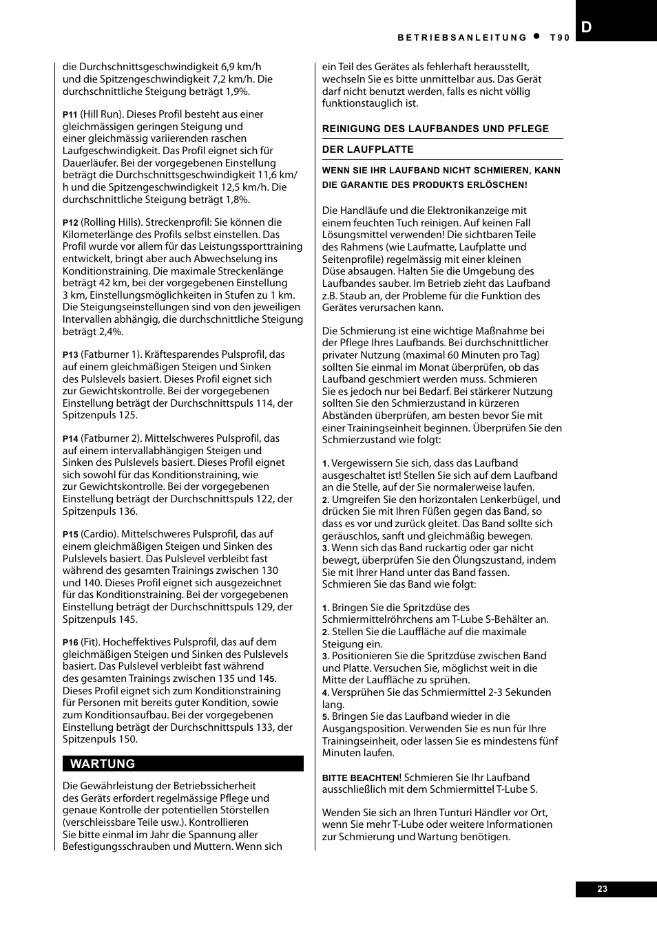 Tunturi T90 Rehab User Manual | Page 23 / 104