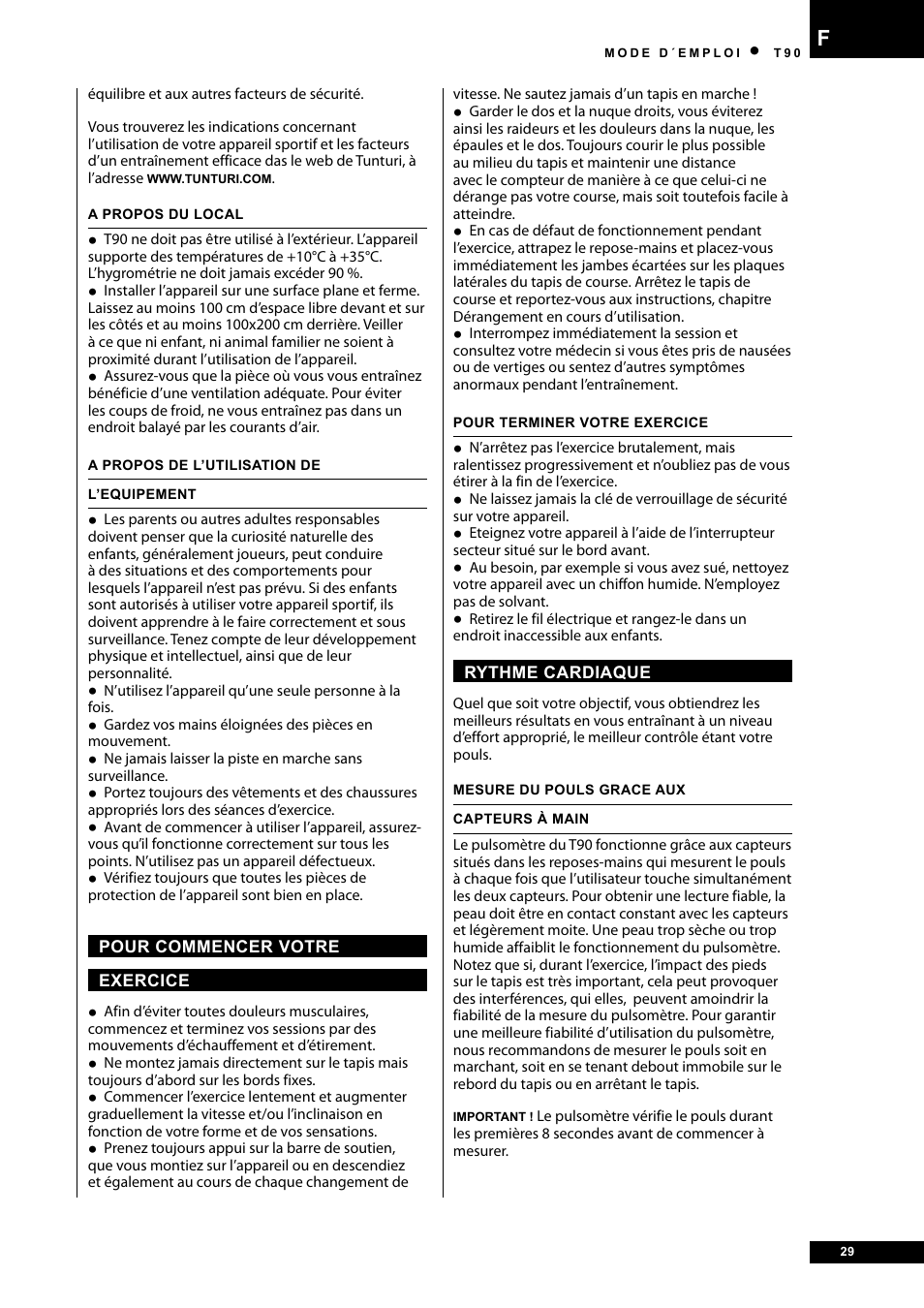 Tunturi T90 Rehab User Manual | Page 29 / 104