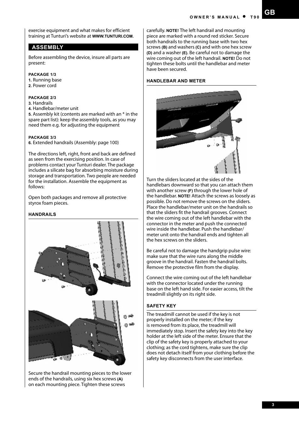 Tunturi T90 Rehab User Manual | Page 3 / 104