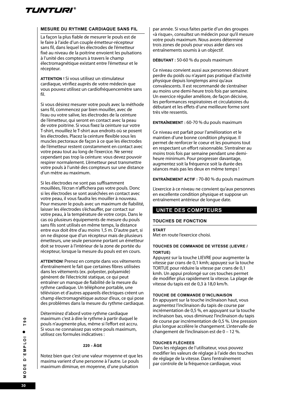 Tunturi T90 Rehab User Manual | Page 30 / 104