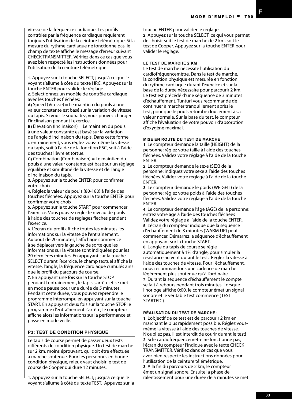 Tunturi T90 Rehab User Manual | Page 33 / 104