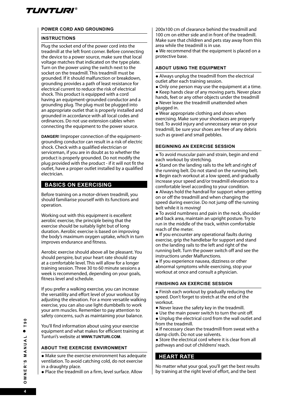 Tunturi T90 Rehab User Manual | Page 4 / 104