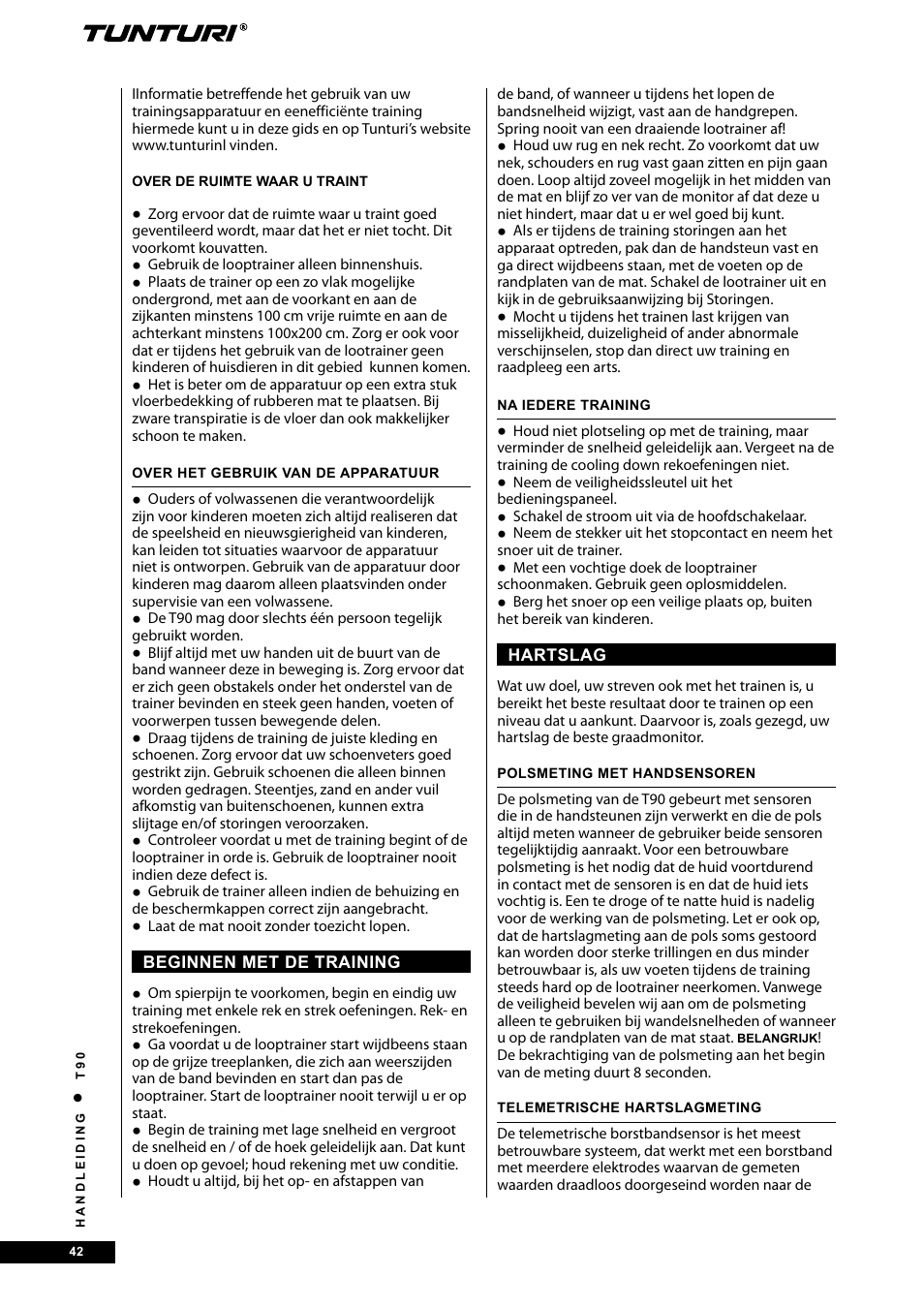 Tunturi T90 Rehab User Manual | Page 42 / 104