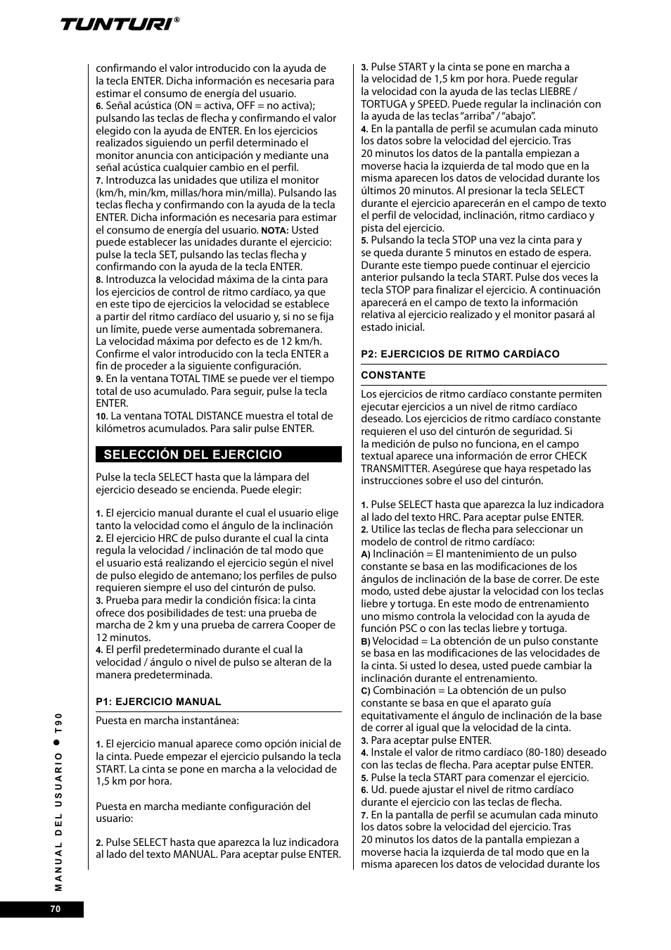 Tunturi T90 Rehab User Manual | Page 70 / 104